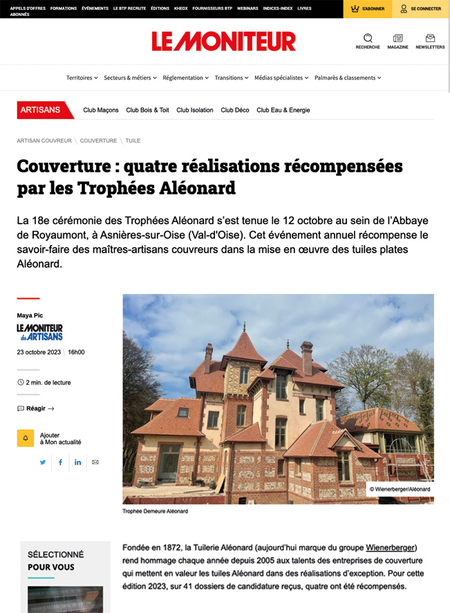 Le Moniteur — Octobre 2023